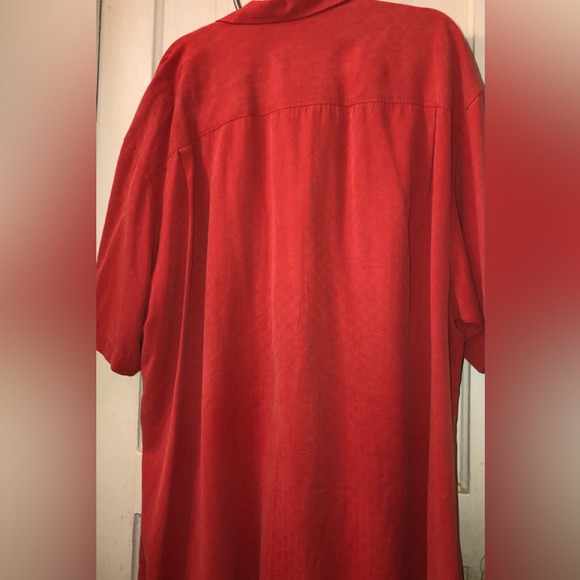 Tommy Bahama 💯 Silk Short Sleeve Button Down Rust Color Shirt men’s sz XXL - Picture 2 of 10